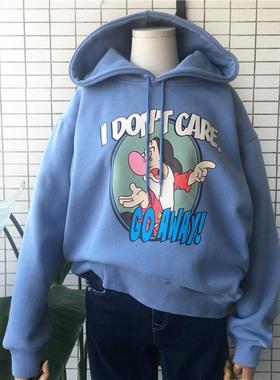 3276#ve卫衣女冬2025新款韩版ins潮慵懒风bf宽松加绒加厚百搭外套