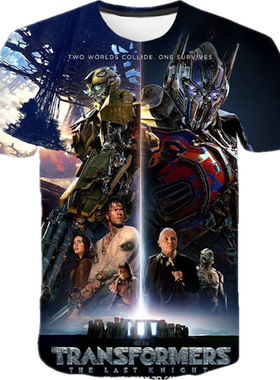 擎天柱3D印花男士短袖 T恤Optimus Prime 3D Print Men's T-Shirt