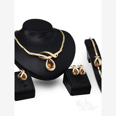 Crystal Metal women Necklace Earring Bracelet Statement ring
