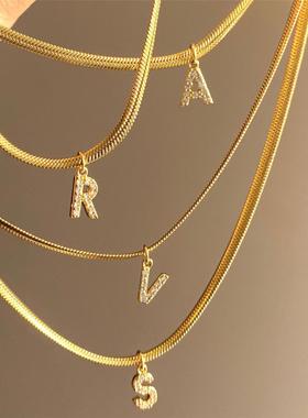 26-letter necklace Clavicle chain women简约项链女字母锁骨链