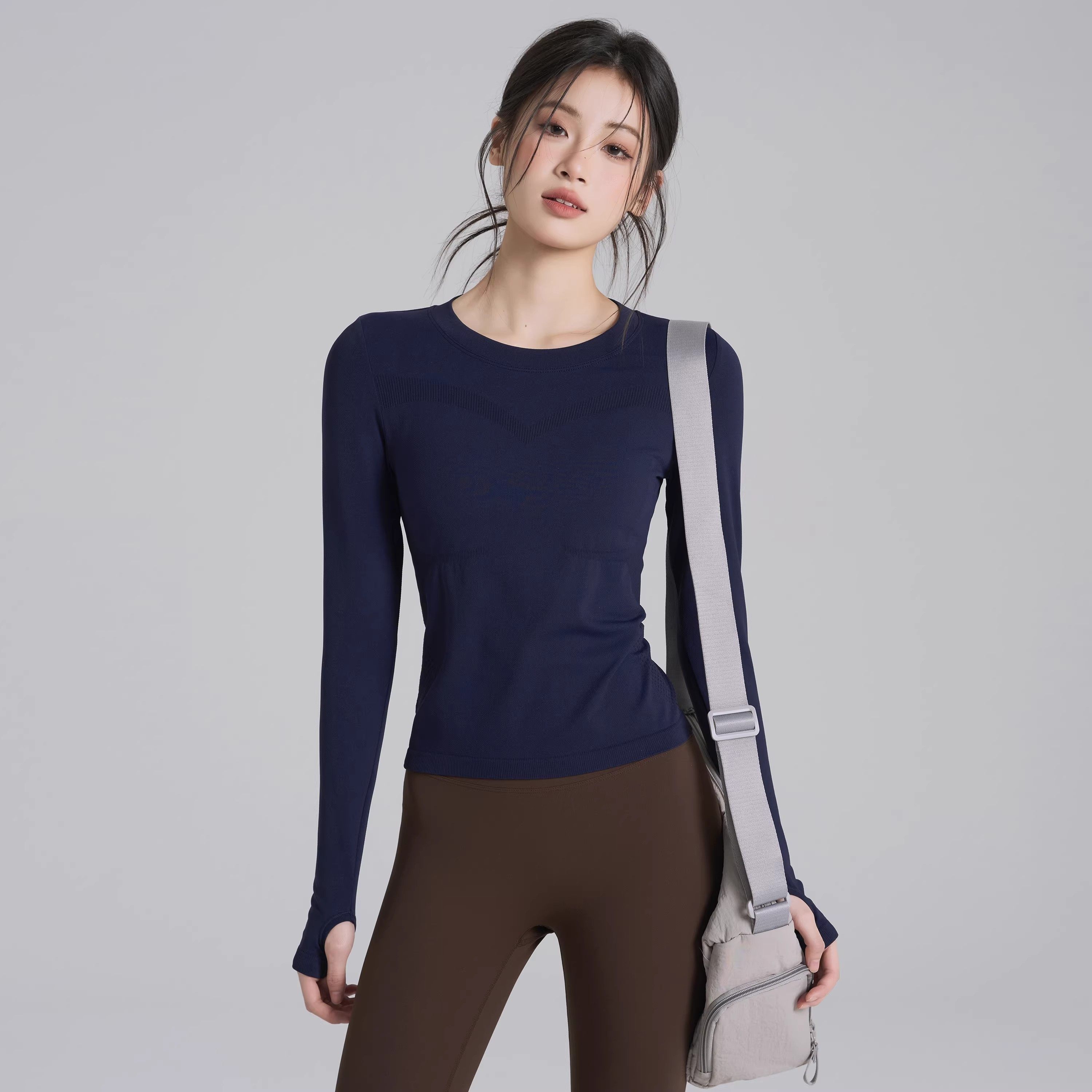 LULU VURU高弹健身上衣女速干跑步训练运动T恤普拉提瑜伽服长袖,运动服/休闲服装,健身衣,淘宝优惠券,粉丝福利购,淘宝优惠卷