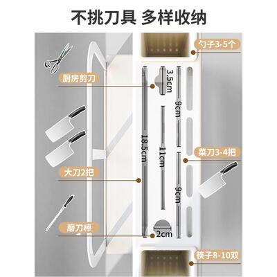 厨房刀架置物架壁挂刀具收纳筒台面款菜刀插刀架子放砧板筷笼一体
