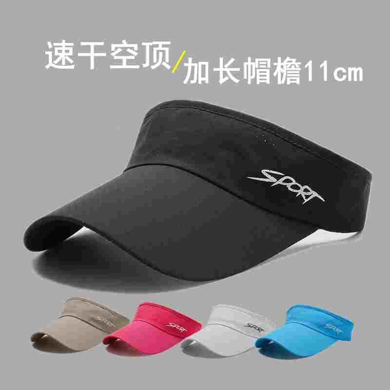 夏季帽子男款无顶户外速干遮阳帽加长帽檐女士透气薄款跑步空顶帽图片