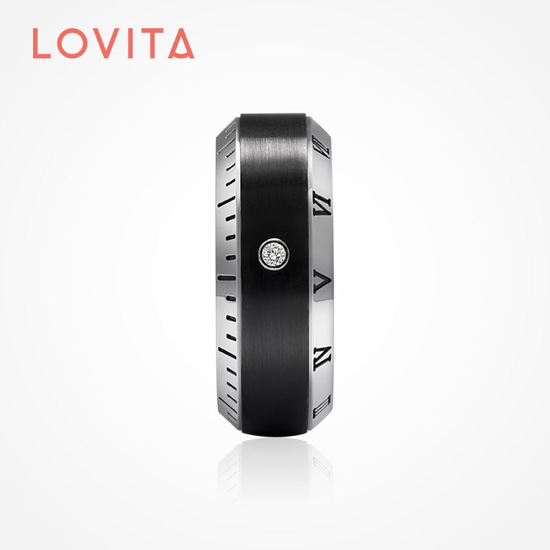 LOVITA Grit 滴答的时间 男士指环18K金钻男戒