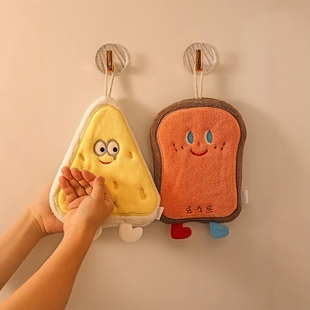 チュシンミ 擦手巾吸水加厚卫生间卡通擦手洗手厨房抹布 可爱挂式
