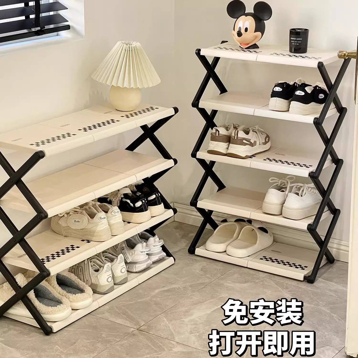 チュシンミ鞋架家用门口小鞋柜新款宿舍多层折叠鞋子收纳神器