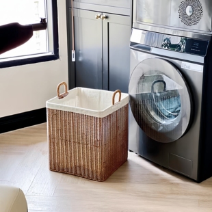 チュシンミ 编织脏衣篓家用脏衣篮仿藤编洗衣篮大容量复古脏衣筐