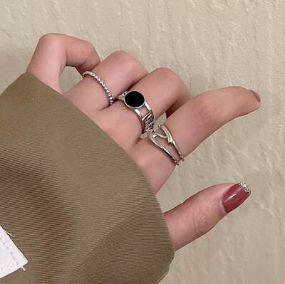 European American new rings female index finger ring女潮指环