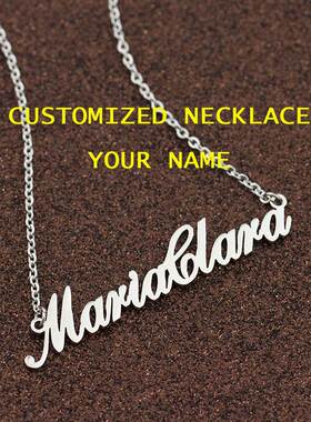 custom name necklace personalized DIY women chain fashion