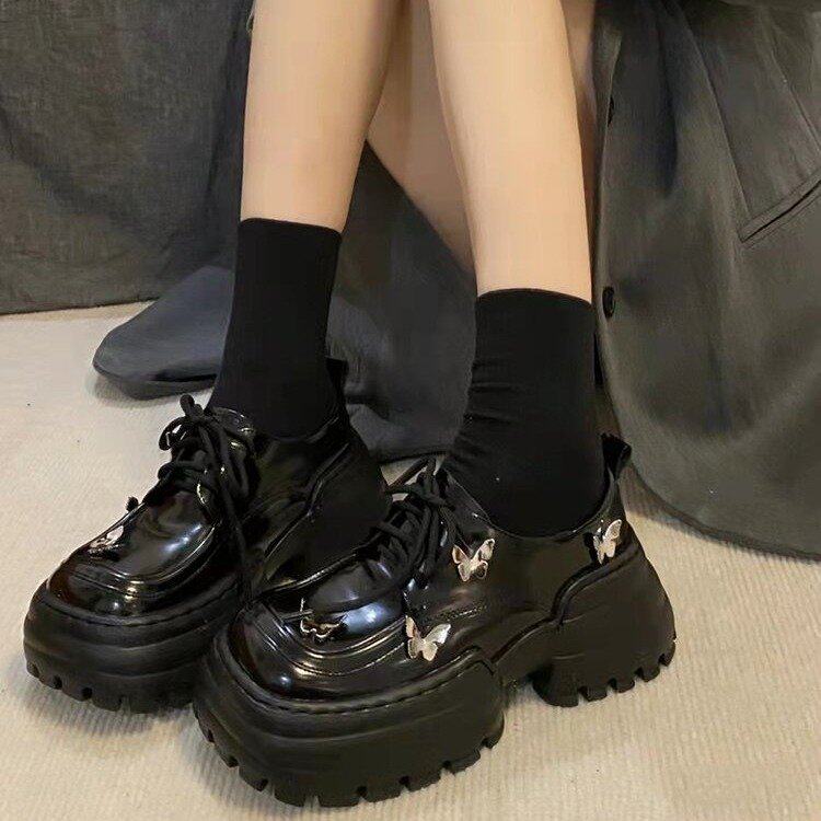 Lolita shoes punk shoes铆钉朋克鞋高跟鞋原宿黑暗女鞋小皮鞋