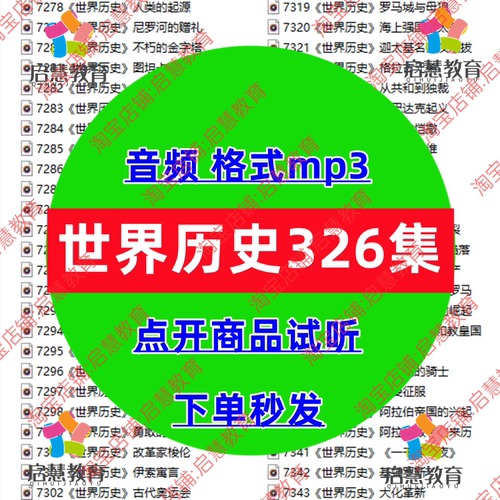 世界历史故事音频MP3青少年儿童外国典故事件名人教学录音素材