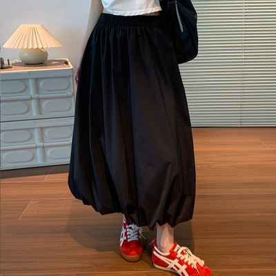 花苞裙半身裙女春夏季2025新款高腰中长款云朵裙薄款蓬蓬灯笼裙子