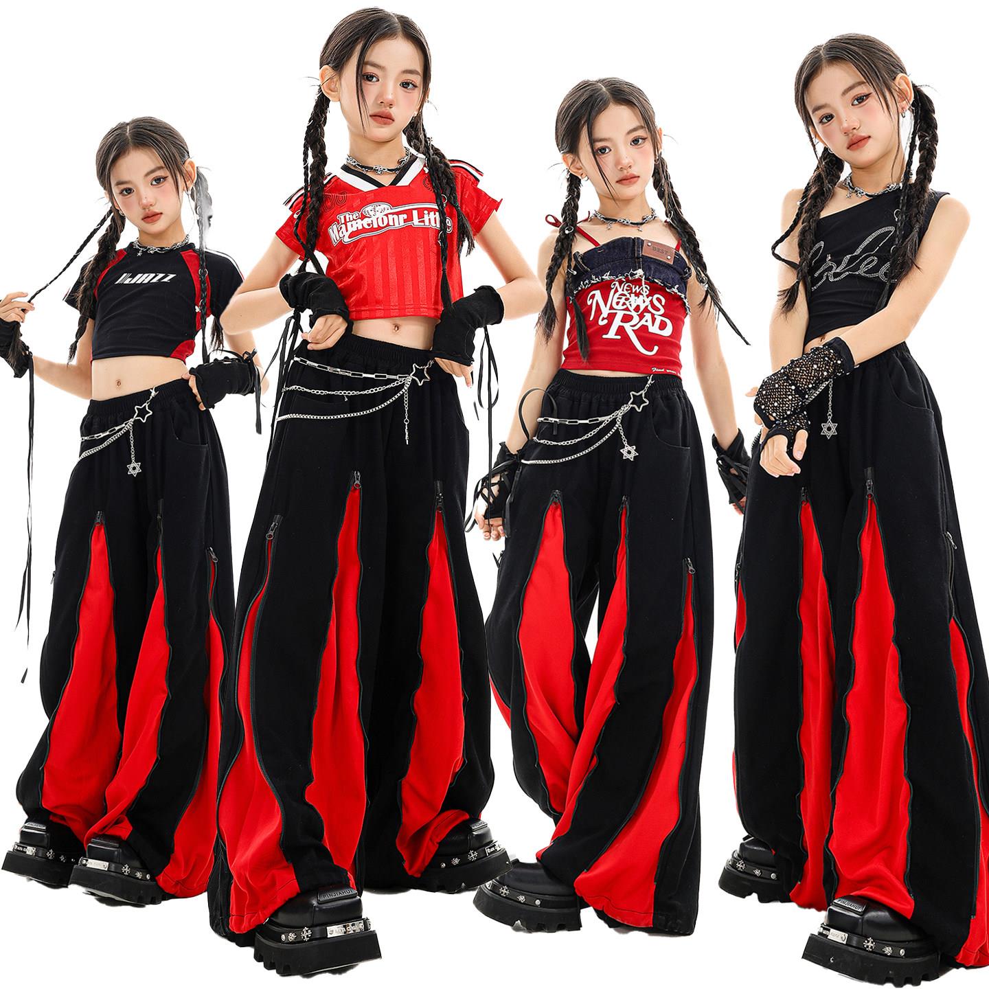 爵士舞女童服装女团韩风修身背心潮装幼儿jazz嘻哈街舞演出服酷潮图片