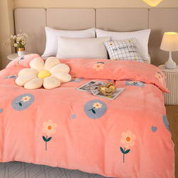 牛奶绒单件被套加绒加厚