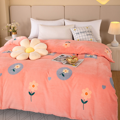 牛奶绒单件被套加绒加厚