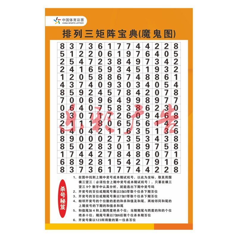 体彩3d排列三投注站用品宣传资料魔鬼图m矩阵宝典八卦选号参考