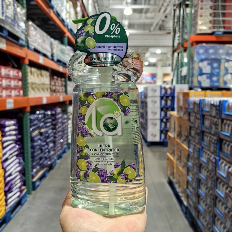 开市客代购进口LA果蔬植萃洗洁精1L强力去油温和护手青柠薰衣草味