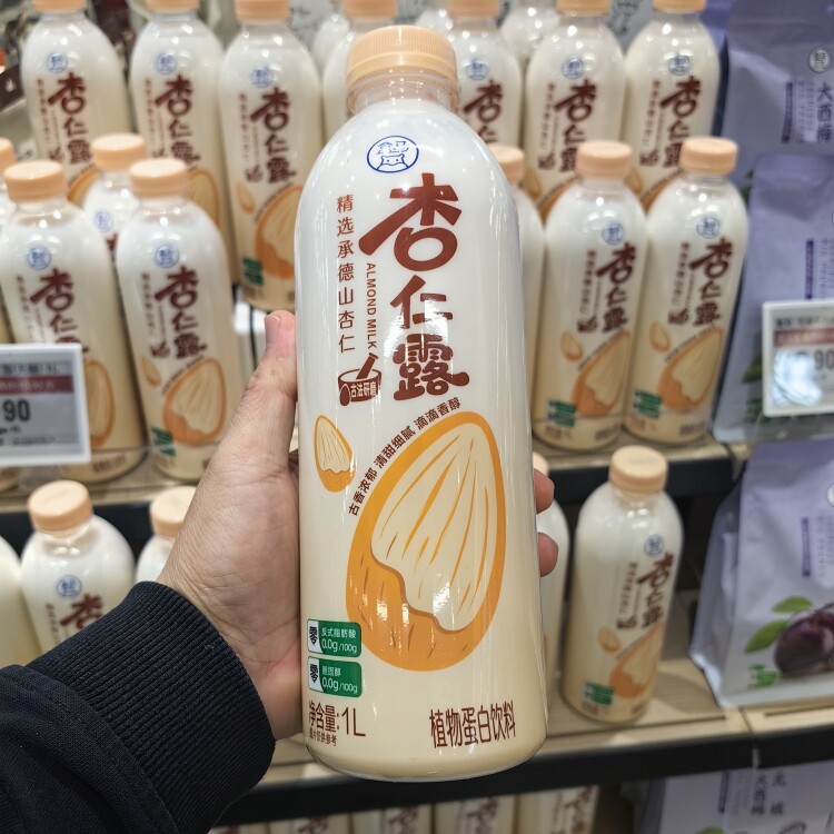 盒马杏仁露无糖饮料1L清甜细腻图片