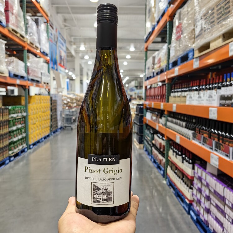 上海Costco开市客代购意大利原装进口PLATTEN灰皮诺白葡萄酒750ml