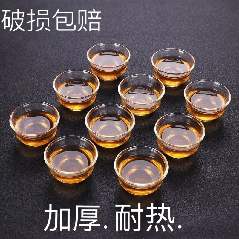 【可做酥油灯】家用耐热功夫玻璃小茶杯主人杯透明茶杯加厚玉兰杯
