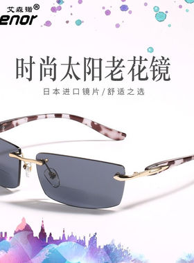 艾森诺老花镜太阳日本进口镜片老花钓鱼镜户外开车驾驶镜一镜两用