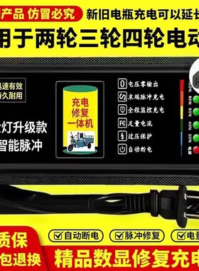 自动断电二轮三轮电动车电瓶车充电器48V60V72V铅酸电车修复通用