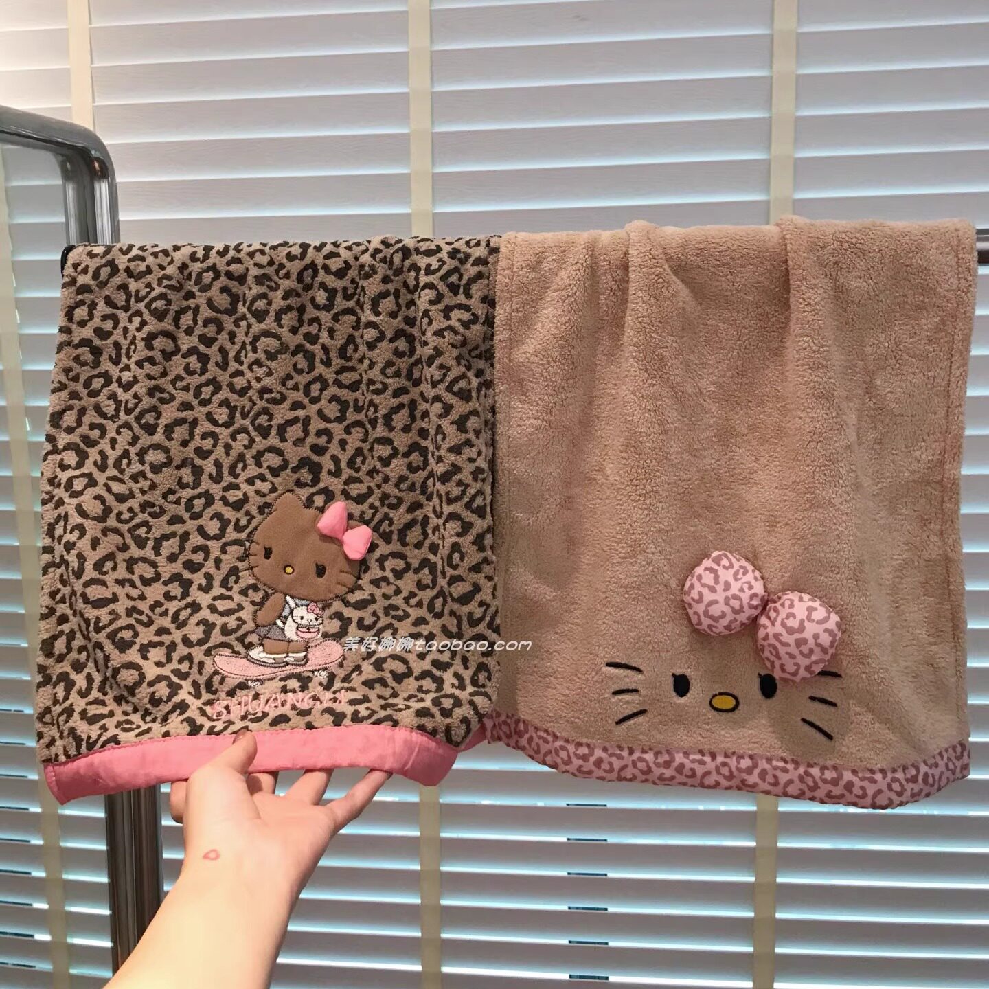ins卡通豹纹猫咪毛巾浴巾女加厚柔软吸水情侣成人面巾家用洗脸巾