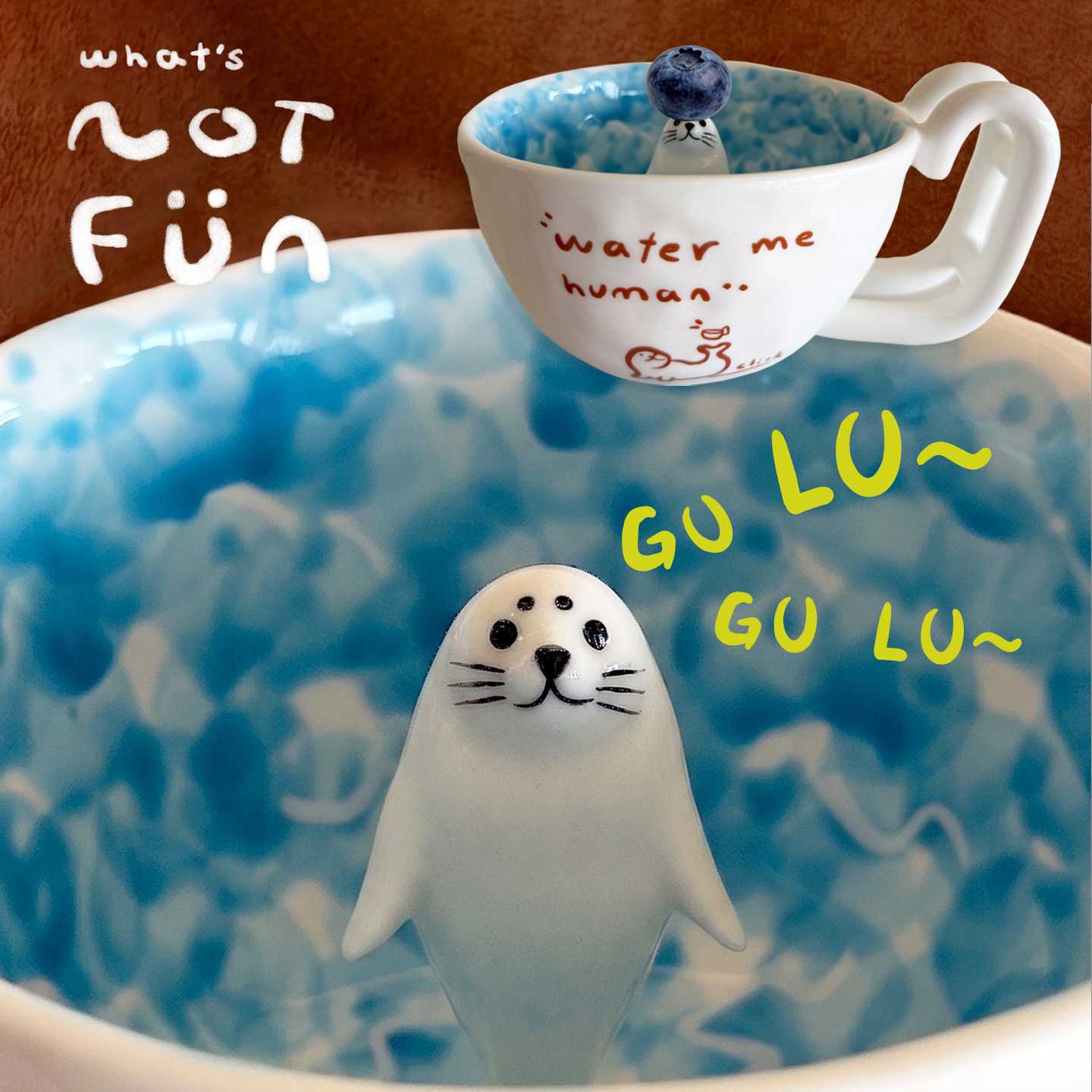 正品海豹游泳水杯创意可爱小鳄鱼
