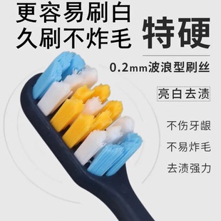 99%人刷后牙明显变白牙刷特硬成人耐用去烟渍中硬毛男士家用专用