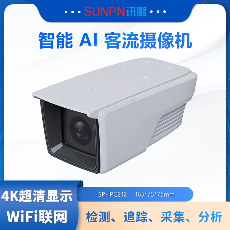 訊鵬客流統(tǒng)計攝像機景區(qū)展館人流量計數(shù)器AI算法多人同步采集分析