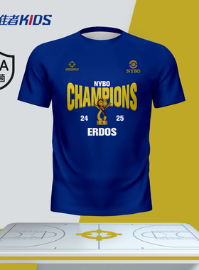 准者儿童NYBO总冠军短袖T恤篮球训练青少年10A抗菌速干透气运动服