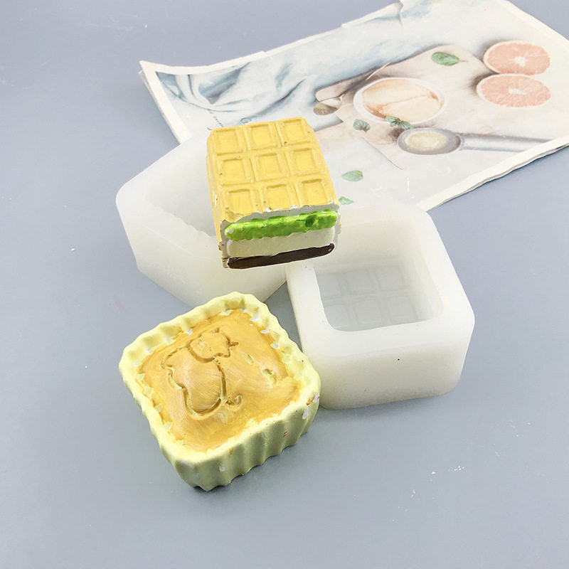 仿真方糕 水奶牛蛋糕硅胶捏捏模具 手工翻模 现货批发 食品级模具