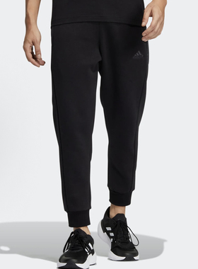 adidas St Side Knpnt品牌Logo刺绣徽标纯色束脚运动裤男款HN9001