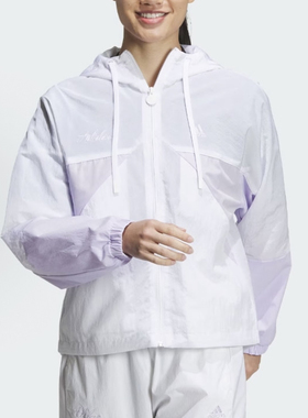adidas Rco Windbreaker拼色运动休闲连帽夹克女款  IP0751
