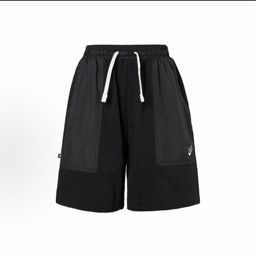 耐克Nike Kevin  纯色系带高腰直筒休闲短裤 男款 黑色DX0204-010