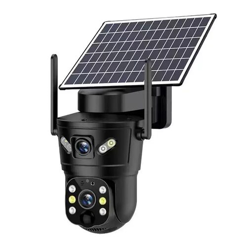 V380PRO双目太阳能600万高清全彩夜视4G/WIFI室外防水监控摄像头