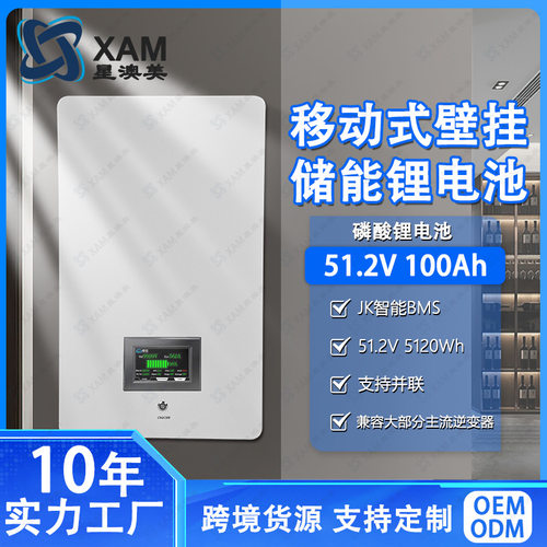 壁挂式JK BMS 48V100AH磷酸铁锂电池家庭储能系统DIY套件钣金机箱