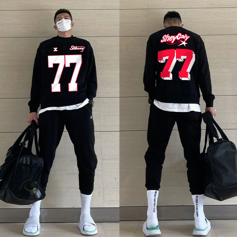 男款重磅卫衣无帽上衣美式复古