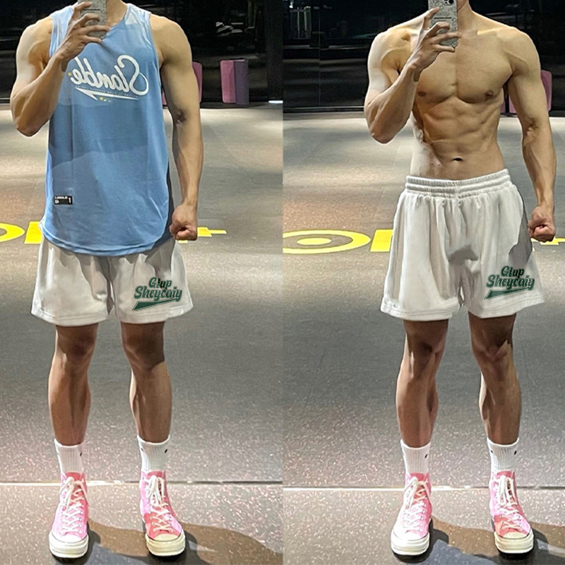 oversize美式短裤男生字母印花五分休闲运动裤宽松篮球设计感裤子