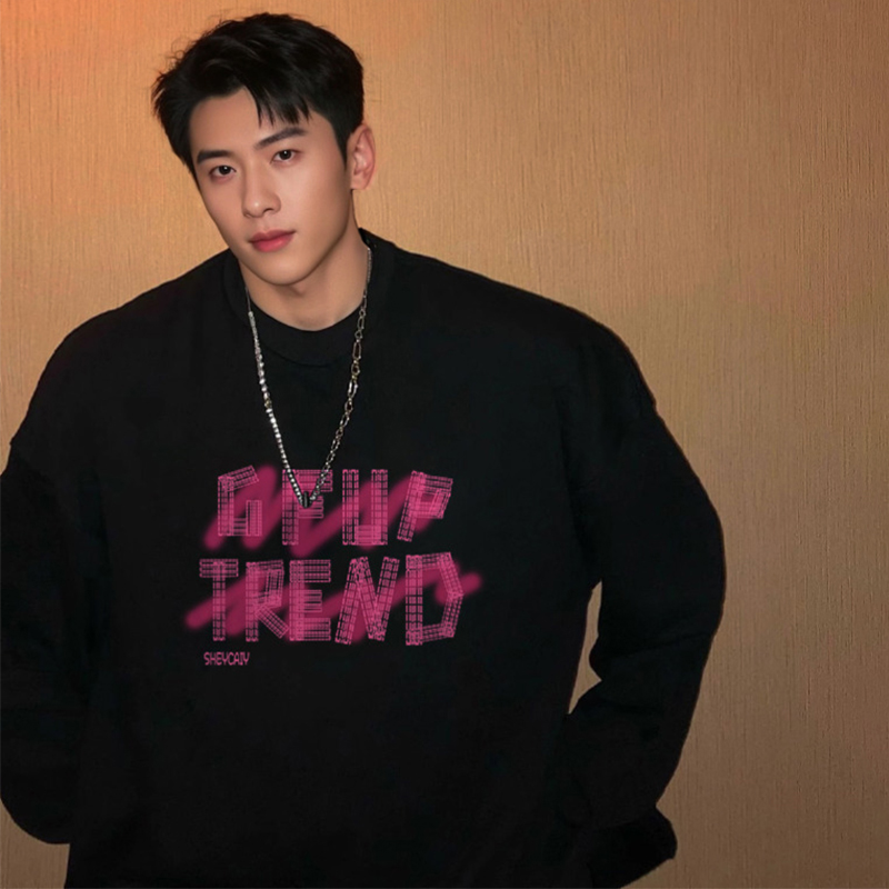 重磅男款美式休闲青少年圆领卫衣