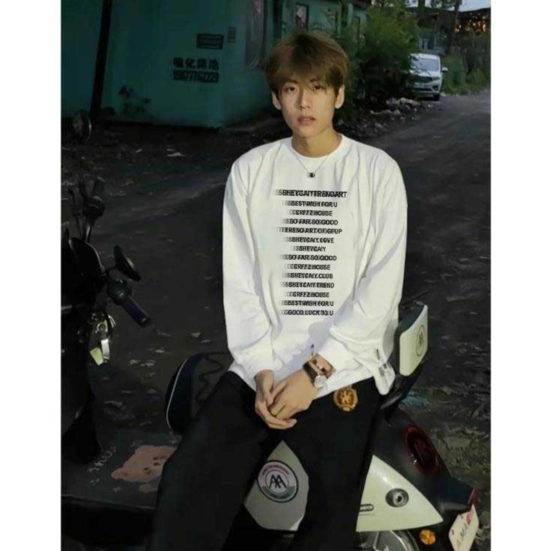 重磅男款美式高街青少年长袖T恤