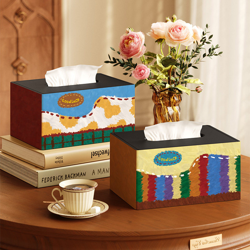 美式多巴胺纸巾盒小尺寸抽纸盒茶几遥控器收纳盒高级感客厅纸抽盒,收纳整理,纸巾盒,淘宝优惠券,粉丝福利购,淘宝优惠卷