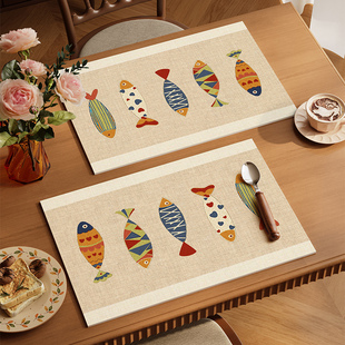 现代美式餐垫防水防油免洗餐桌垫小块西餐餐垫隔热垫一人食餐垫