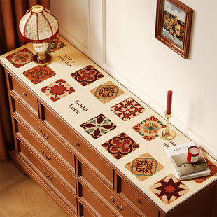 美式复古餐边柜垫电视柜桌垫盖布入户玄关柜桌面垫鞋柜台面保护垫