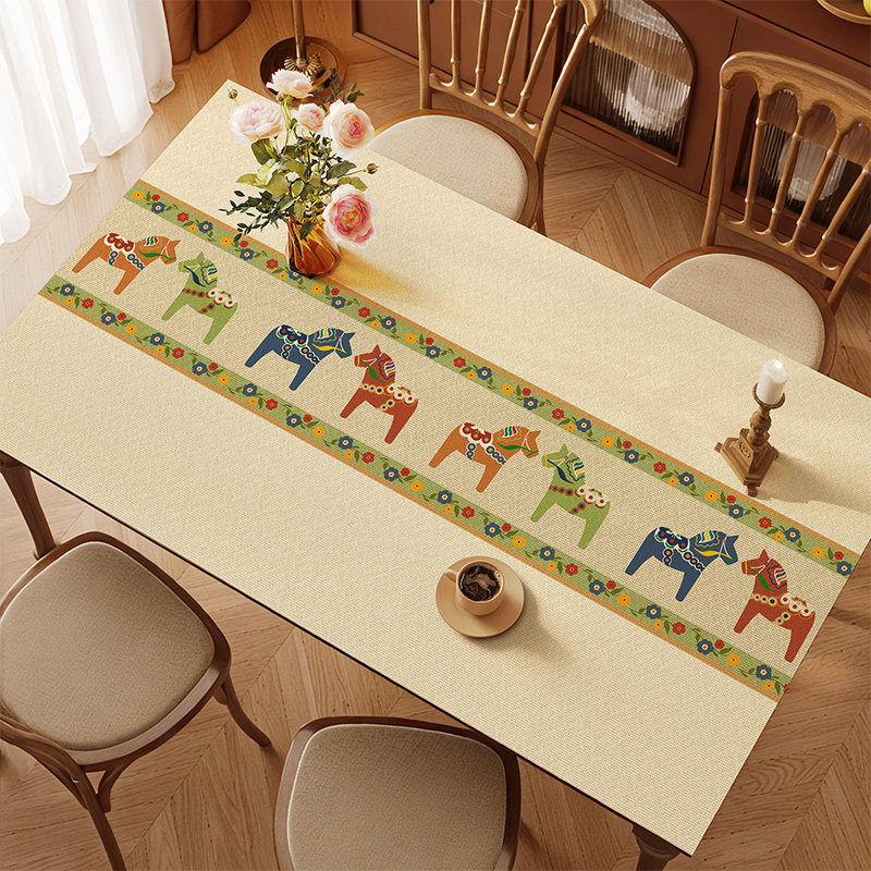 美式马年桌垫防水防油防烫免洗餐桌布轻奢高级感茶几台面保护垫,居家布艺,桌布,淘宝优惠券,粉丝福利购,淘宝优惠卷