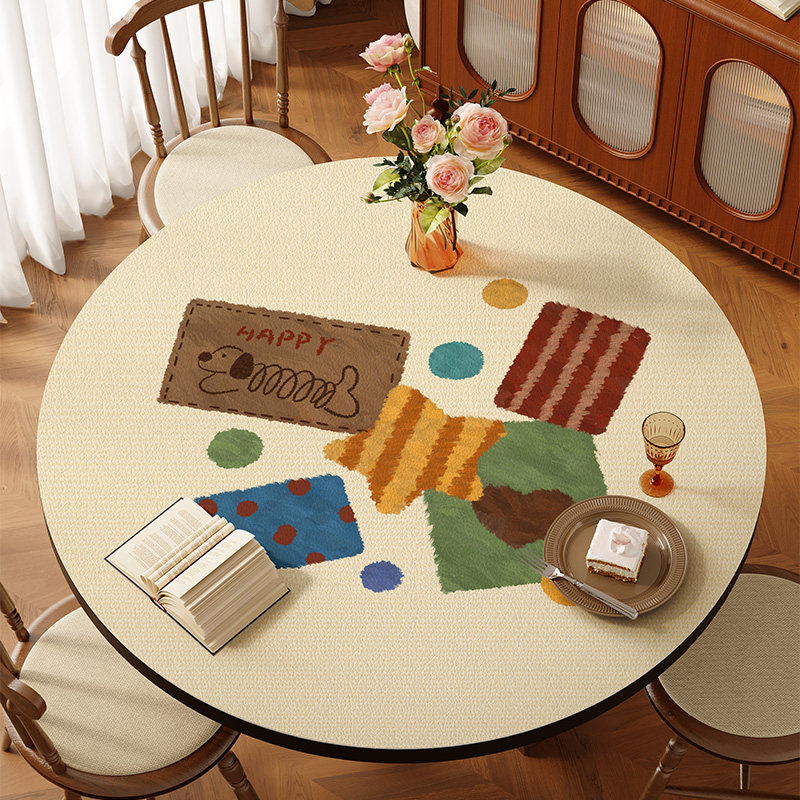 美式动物圆桌桌布免洗防水防油防烫圆桌子茶几台布圆形餐桌保护垫,居家布艺,桌布,淘宝优惠券,粉丝福利购,淘宝优惠卷