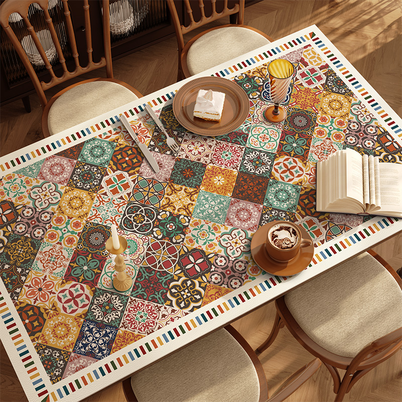 美式民族风餐桌垫防油防水防烫免洗桌布pvc桌面保护垫子茶几台布