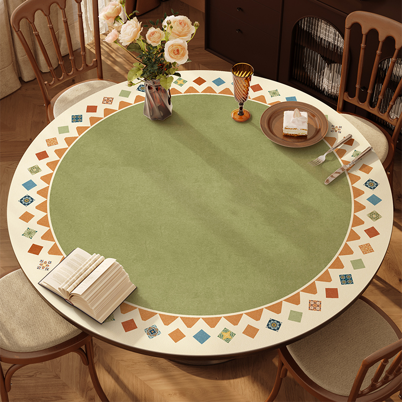 美式圆桌桌垫防水防油防烫免洗圆桌子桌垫圆形桌布餐桌垫茶几台布