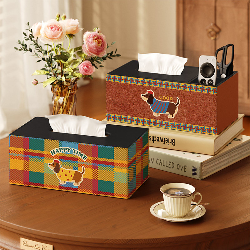 美式卡通纸巾盒遥控器收纳盒高级感餐巾纸盒客厅茶几桌面抽纸盒,收纳整理,纸巾盒,淘宝优惠券,粉丝福利购,淘宝优惠卷