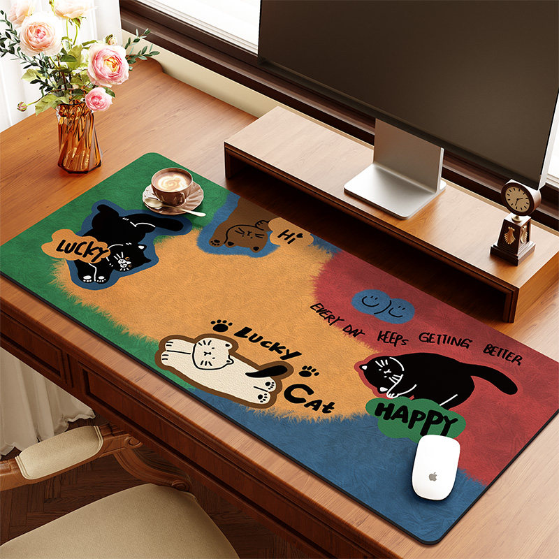 美式动物鼠标垫防水防油大号女生高颜值办公室桌垫电脑书桌保护垫